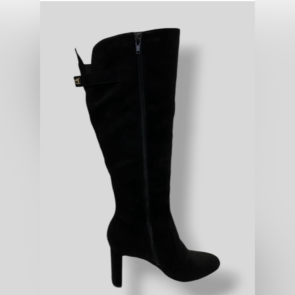 Alfani Women's Black Adelayde Knee High Thin Block-Heel Dress Boots Shoes Sz 10M